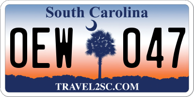 SC license plate OEW047