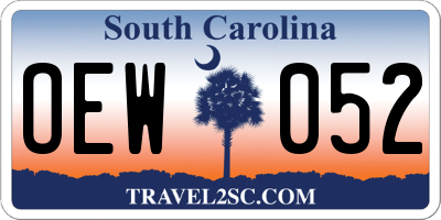 SC license plate OEW052