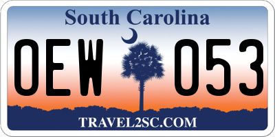 SC license plate OEW053