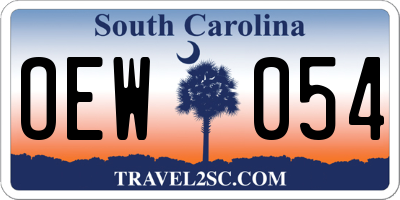 SC license plate OEW054