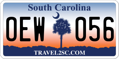 SC license plate OEW056