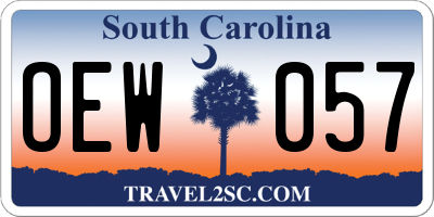 SC license plate OEW057