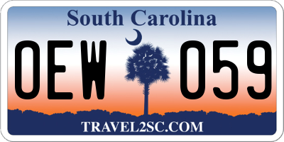 SC license plate OEW059