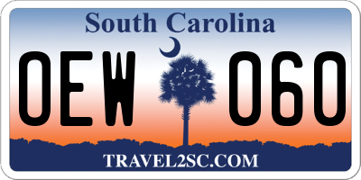 SC license plate OEW060