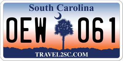 SC license plate OEW061
