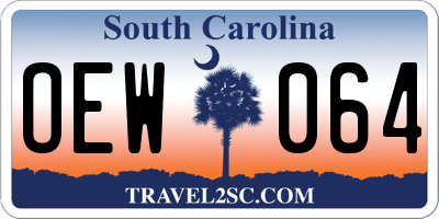 SC license plate OEW064