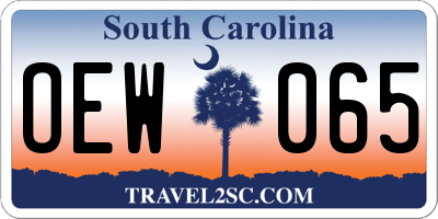 SC license plate OEW065