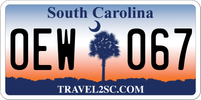 SC license plate OEW067