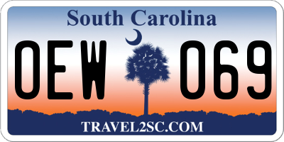 SC license plate OEW069
