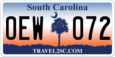 SC license plate OEW072