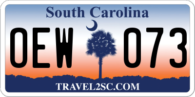SC license plate OEW073