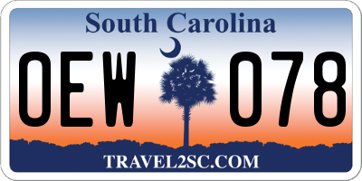 SC license plate OEW078