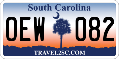 SC license plate OEW082
