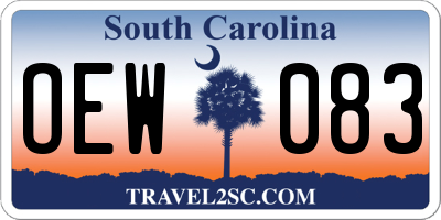 SC license plate OEW083