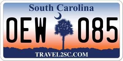 SC license plate OEW085