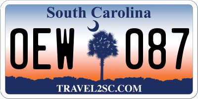 SC license plate OEW087