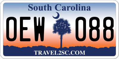 SC license plate OEW088
