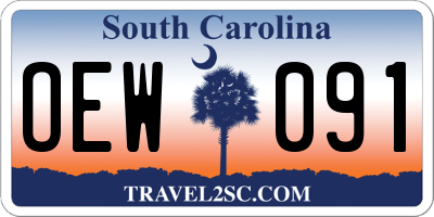 SC license plate OEW091