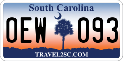SC license plate OEW093