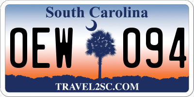 SC license plate OEW094