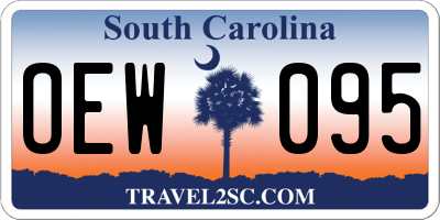 SC license plate OEW095