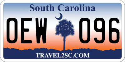 SC license plate OEW096