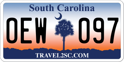 SC license plate OEW097