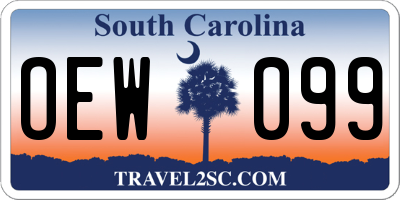 SC license plate OEW099