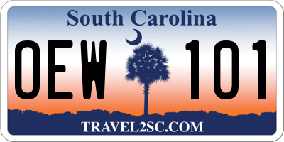 SC license plate OEW101