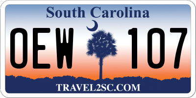 SC license plate OEW107