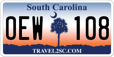 SC license plate OEW108