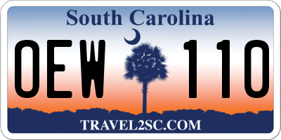 SC license plate OEW110