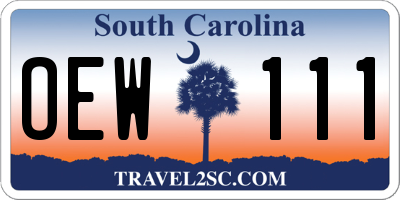 SC license plate OEW111