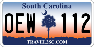 SC license plate OEW112