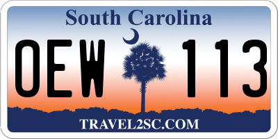 SC license plate OEW113