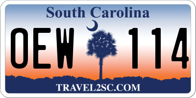 SC license plate OEW114