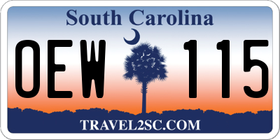 SC license plate OEW115