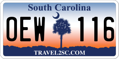 SC license plate OEW116