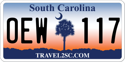 SC license plate OEW117