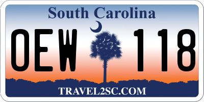 SC license plate OEW118