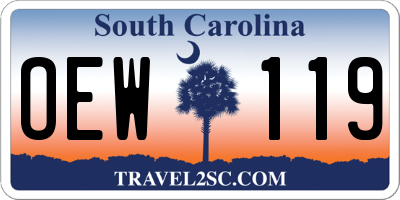 SC license plate OEW119