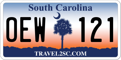 SC license plate OEW121