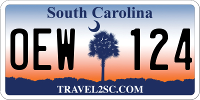 SC license plate OEW124