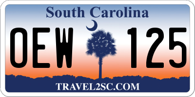SC license plate OEW125