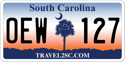 SC license plate OEW127