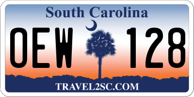 SC license plate OEW128