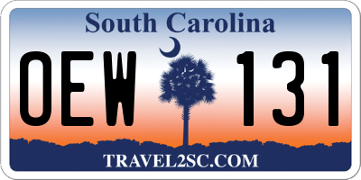 SC license plate OEW131