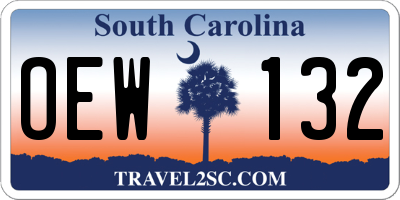 SC license plate OEW132