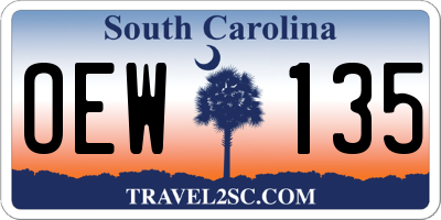SC license plate OEW135