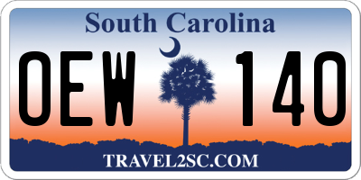 SC license plate OEW140